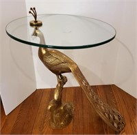 Peacock Table, Small Chip on Glass Rim