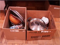 Two boxes including Farberware, stainless steel,