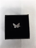 GORGEOUS BUTTERFLY 0.925 WHITE SAPPHIRE  SIZE 8