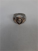 TRIBAL /NATIVE MEN'S COSTUME RING TWO TONE SIZE 12