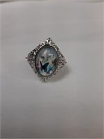 WOMAN’S COSTUME BUTTERFLY FLORAL RING “HOPE” SZ 8