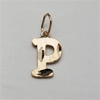 10K YELLOW GOLD LETTER "P"  PENDANT (~WEIGHT