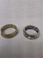 2 PIECE COSTUME RINGS GOLD TONE