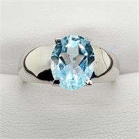 SILVER BLUE TOPAZ(2.4CT) 925 MARKING RING