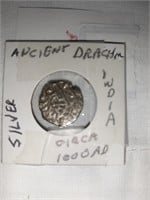 INDIA RARE ANCIENT SILVER DRACHM CIRCA 1000 AD