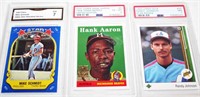 Graded Baseball Cards - Johnson, Schmidt, Aaron