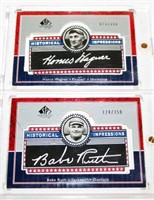 Babe Ruth, Honus Wagner Comm Cards