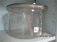 Lg. Lidded Glass Counter Jar w/Lid