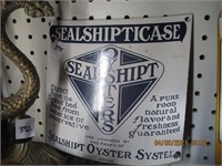 Porcelain Seal Shipt Oysters Sign