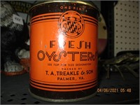 1 pt. Treakle & Son Oyster Can-Palmer, Va