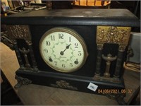 Antique Sessions Mantel Clock w/Key & Pendalum