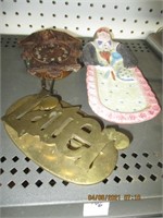 Keebler Clock w/Dog Top,Brass Later Clip & Italy