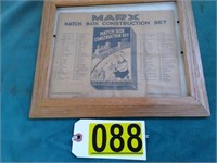 Framed Marx Match Box Construction Paper List