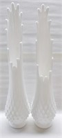 Pair of Milk Glass Swung Vases