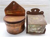 2 Wall Hanging Salt Boxes