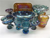 Blue, Amber, & Carnival Glass