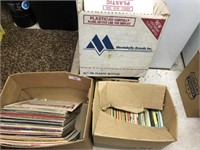 (3) Boxes of Records & Box of Books