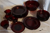 25 pieces red glassware for one money