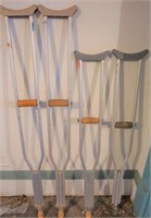 2 pair of aluminum crutches for one money