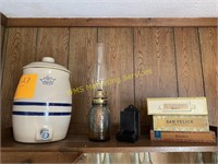 Contents on Top of Cabinet - Crock Drink Dispenser