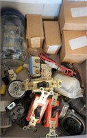 box of assorted electrical