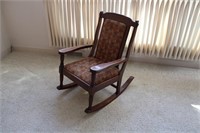 WOODEN & UPHOLSTERED ROCKER