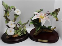 Lot of 2 Porcelain Hummingbird Figures