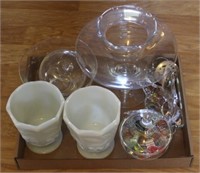 Tray Lot of Glass Items