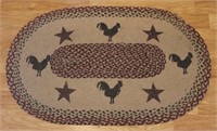 Country Rooster Braided Run - 34" x 22"