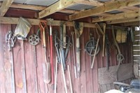 Wall Lot of Assorted Hanging Tools-on this side