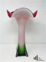 Trumpet Tulip Flower Art Glass Vase
