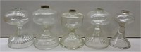 5 Glass Oil Lamp Bases