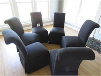 (6) Black Cloth Chairs (22x20x40")