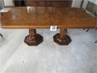 Henredon Charles X Burled Walnut Double Pedestal