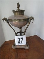 18" Marble & Brass Lidded Décor