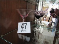 (2) 7 3/4x5 1/4" Round Martini Glasses