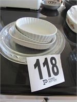 (3) Pie Dishes 3/3 Oval Dishes