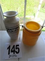 Vase Marked USA (7" Tall) & 5" Tall Candle
