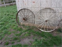 2 Large Iron wheels 40in.