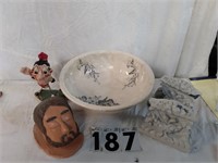 bowl and dectoration items