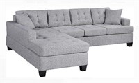 Sectional Sofa Upholstered, Grey