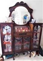 Victorian Curved glass Display Cabinet