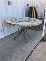 Wrought Iron Table w/Table Cloth