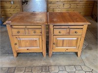 2 Pine Lamp Tables w/Drawers