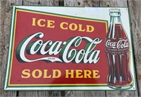 12" x 17 1/2" Metal Coca Cola Sign