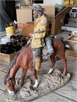 18" Ceramic Mountain Man & Horse