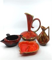 Mid-century Orange Glaze Ceramics