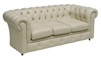 ENGLISH BUTTONED  LEATHER CHESTERFIELD SOFA