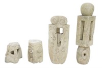 (4) CAST STONE GARDEN STATUARY, ABSTRACT FORMS