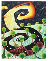 JAMES S. LUTTRELL OIL PAINTING SPIRAL ROAD